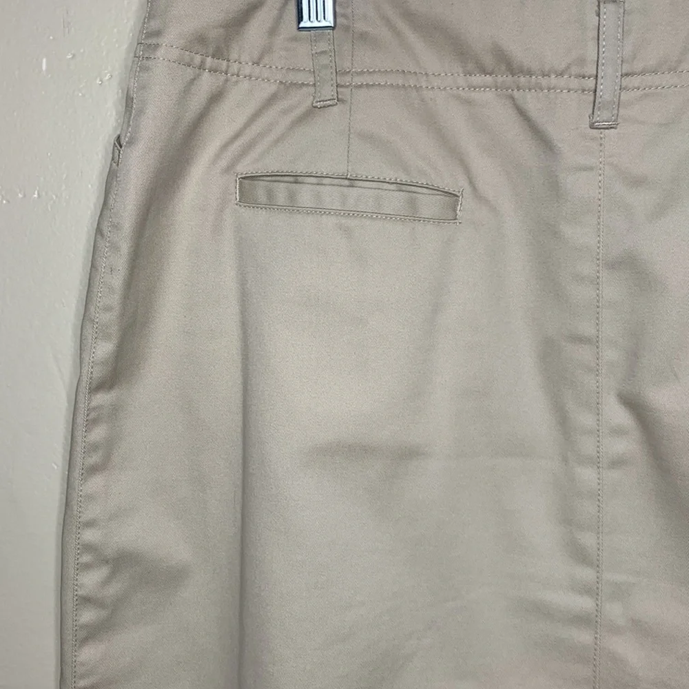 LANDS END Skirt Tan Normcore Cotton Blend Casual Straight Basic Neutral 12P